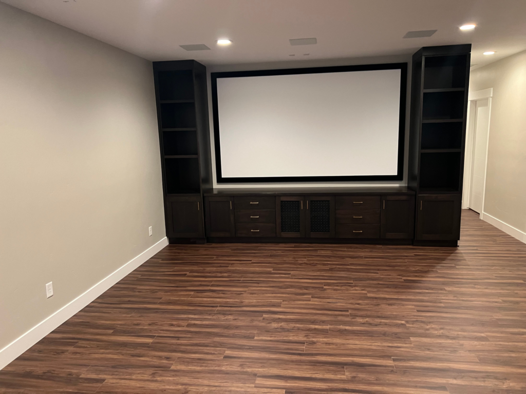 Finished basement remodel by Lynnwood Construction in Utah County