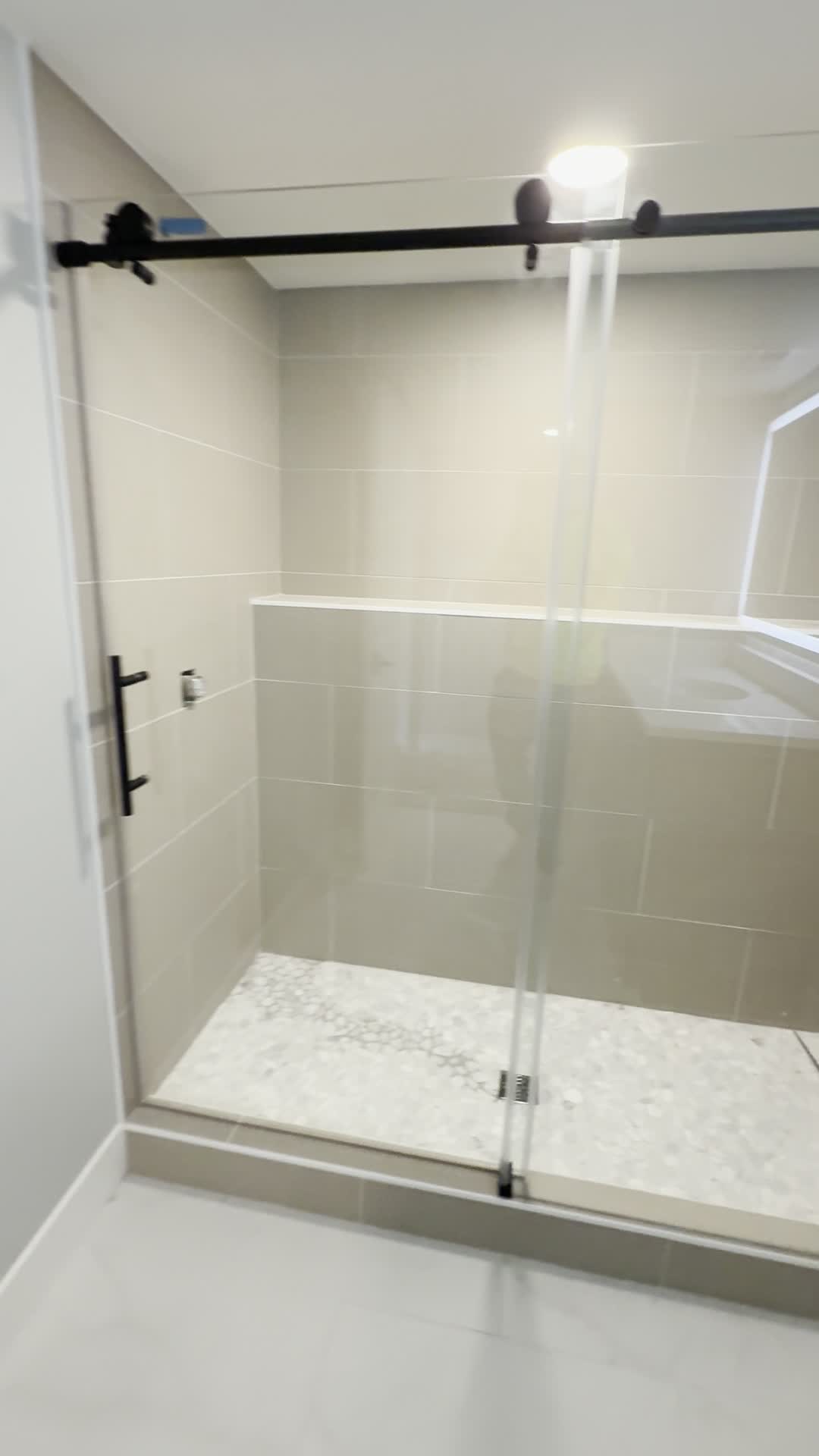 Tiled walk-in shower