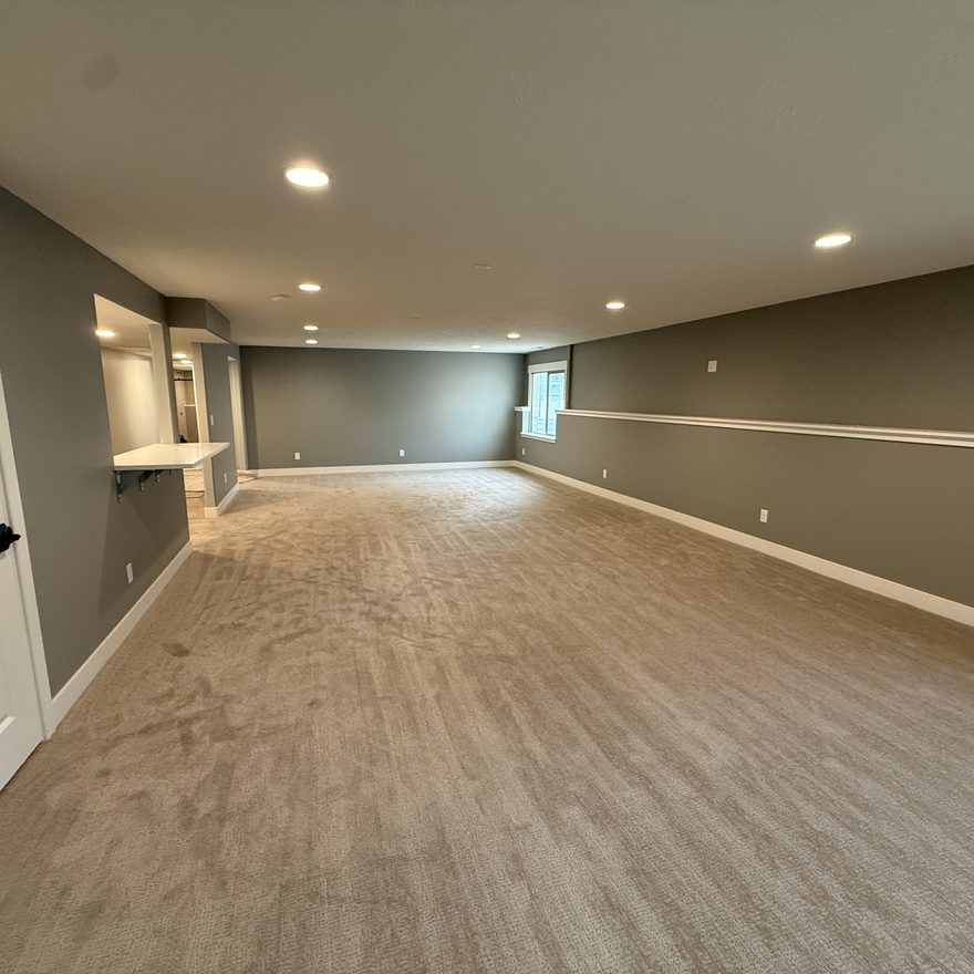 Finished basement by Lynnwood Construction in Utah County